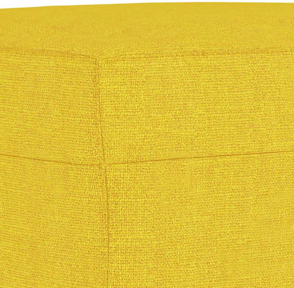 Sofa Sofos komplektas su pagalvėlėmis, 3 dalių, geltonas, audinys