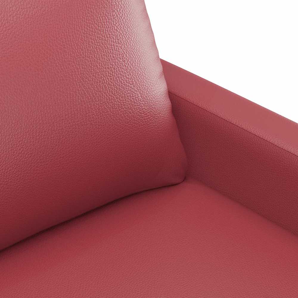 Sofa Sofos komplektas su pagalvėlėmis, 3 dalių, vyno, dirbtinė oda