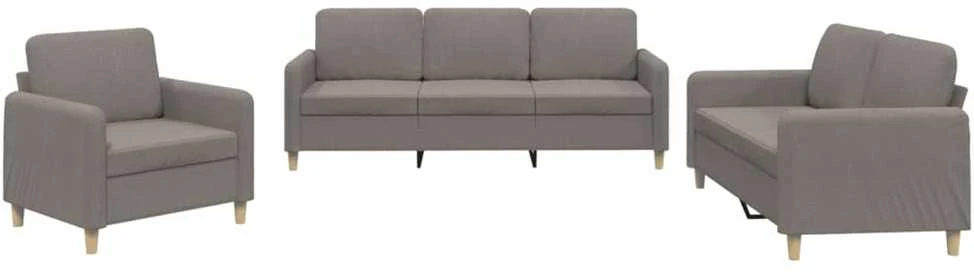 Sofa Sofos komplektas su pagalvėlėmis, 3 dalių, taupe, audinys