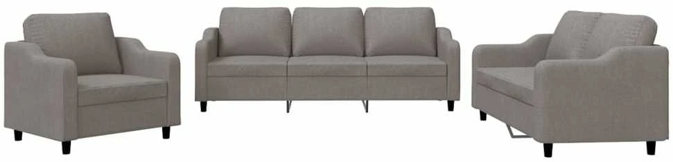 Sofa Sofos komplektas su pagalvėlėmis, 3 dalių, taupe, audinys
