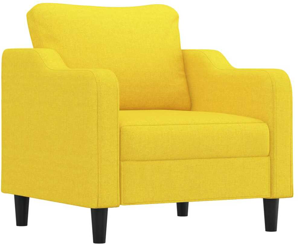 Sofa Sofos komplektas su pagalvėlėmis, 4 dalių, geltonas, audinys