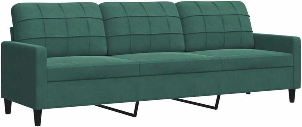 Sofa Sofos komplektas su pagalvėlėmis, 4 dalių, žalias, aksomas