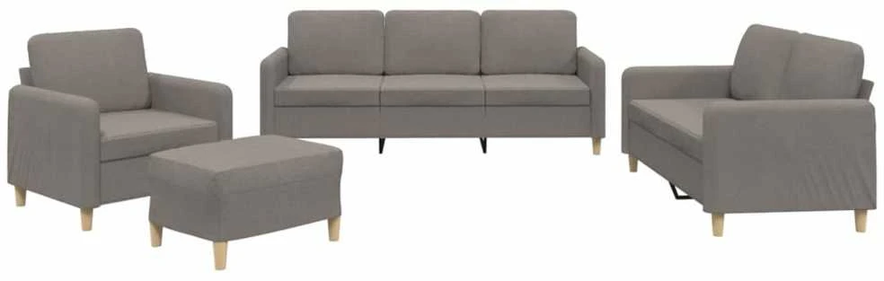 Sofa Sofos komplektas su pagalvėlėmis, 4 dalių, taupe, audinys