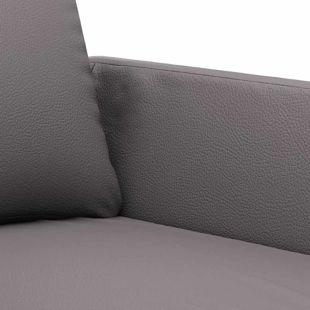 Sofa Sofos komplektas su pagalvėlėmis, 4 dalių, pilkas, dirbtinė oda