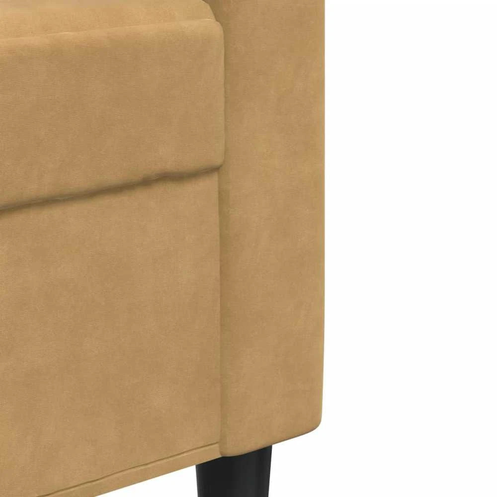 Sofa Sofos komplektas su pagalvėlėmis, 4 dalių, rudas, aksomas