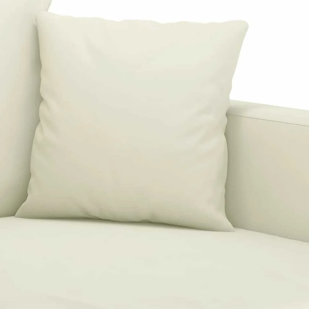 Sofa Sofos komplektas su pagalvėlėmis, 4 dalių, kreminis, aksomas