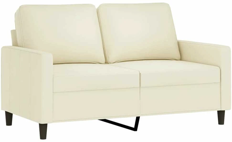 Sofa Sofos komplektas su pagalvėlėmis, 4 dalių, kreminis, aksomas