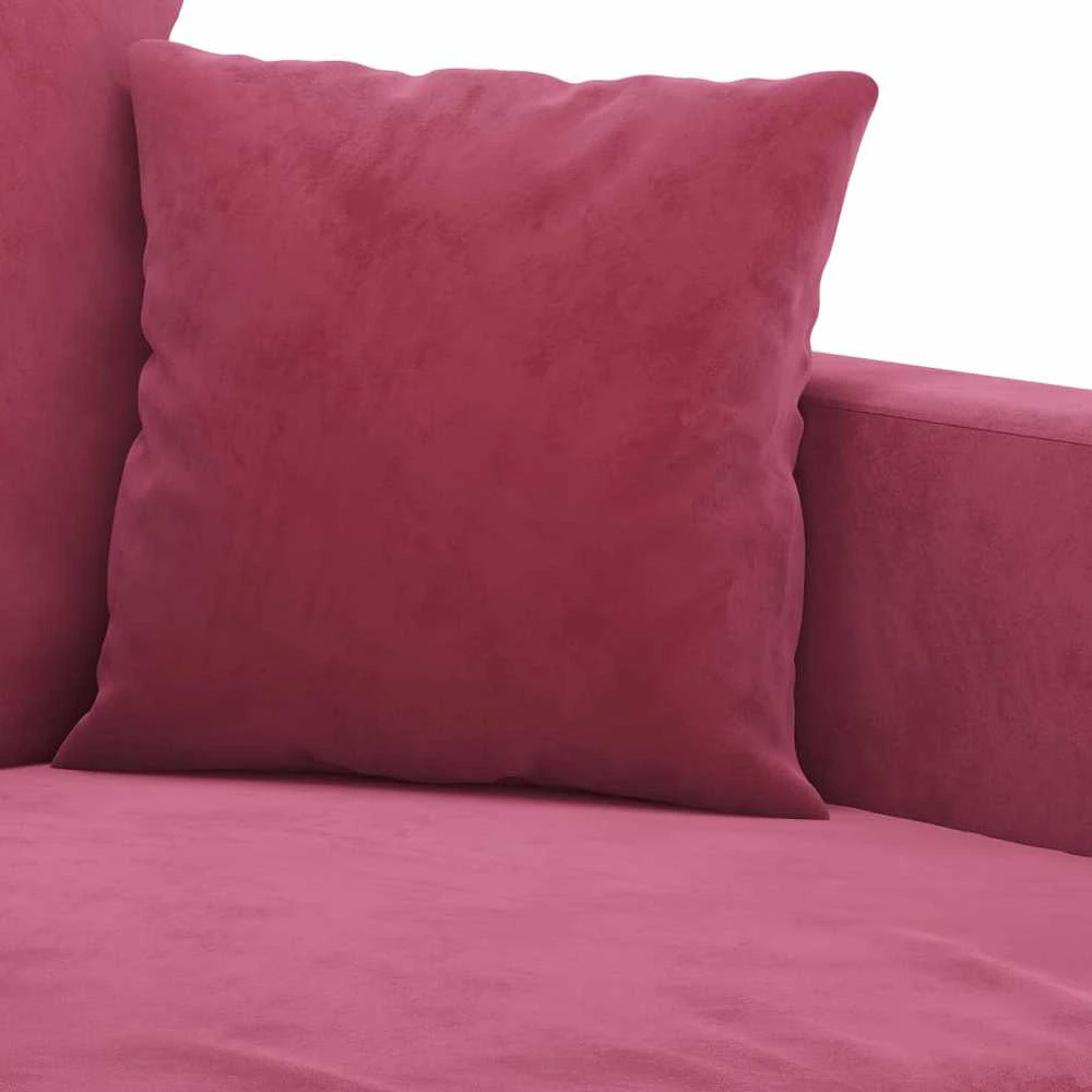 Sofa Sofos komplektas su pagalvėlėmis, 4 dalių, vyno, aksomas