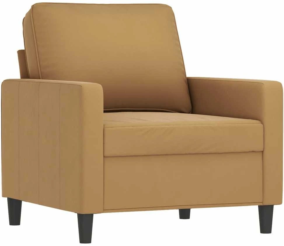 Sofa Sofos komplektas su pagalvėlėmis, 4 dalių, rudas, aksomas