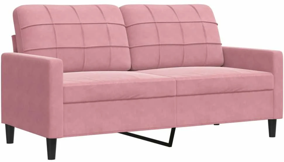 Sofa Sofos komplektas su pagalvėlėmis, 4 dalių, rožinis, aksomas