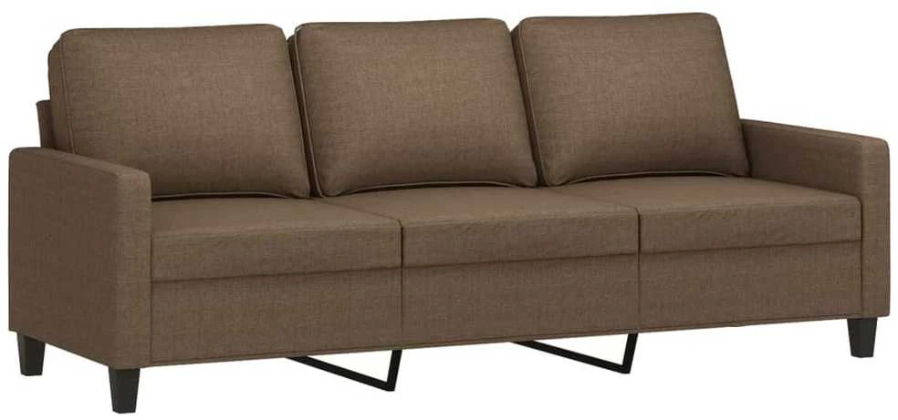 Sofa Sofos komplektas su pagalvėlėmis, 4 dalių, rudas, audinys