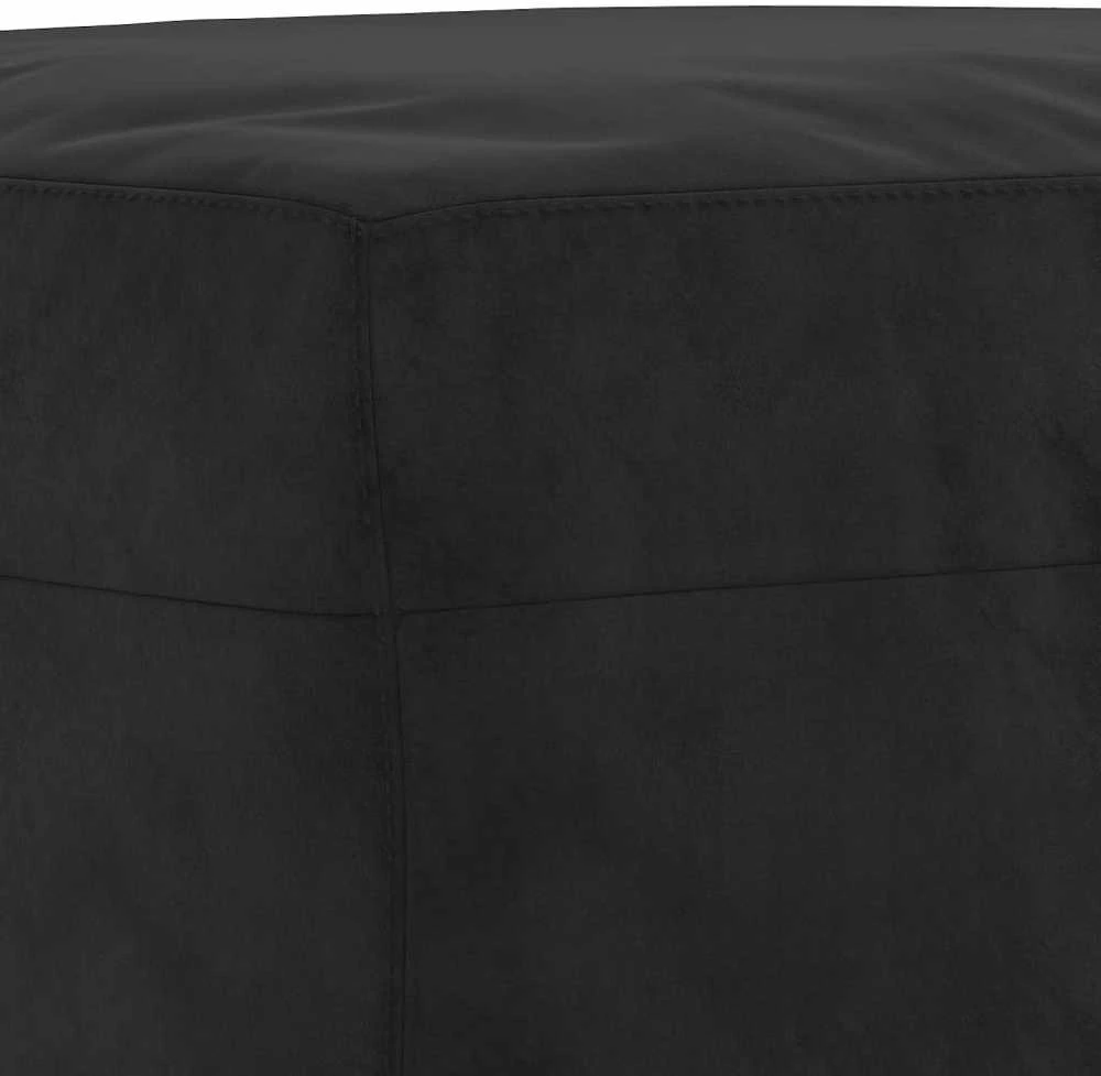Sofa Sofos komplektas su pagalvėlėmis, 4 dalių, juodas, aksomas