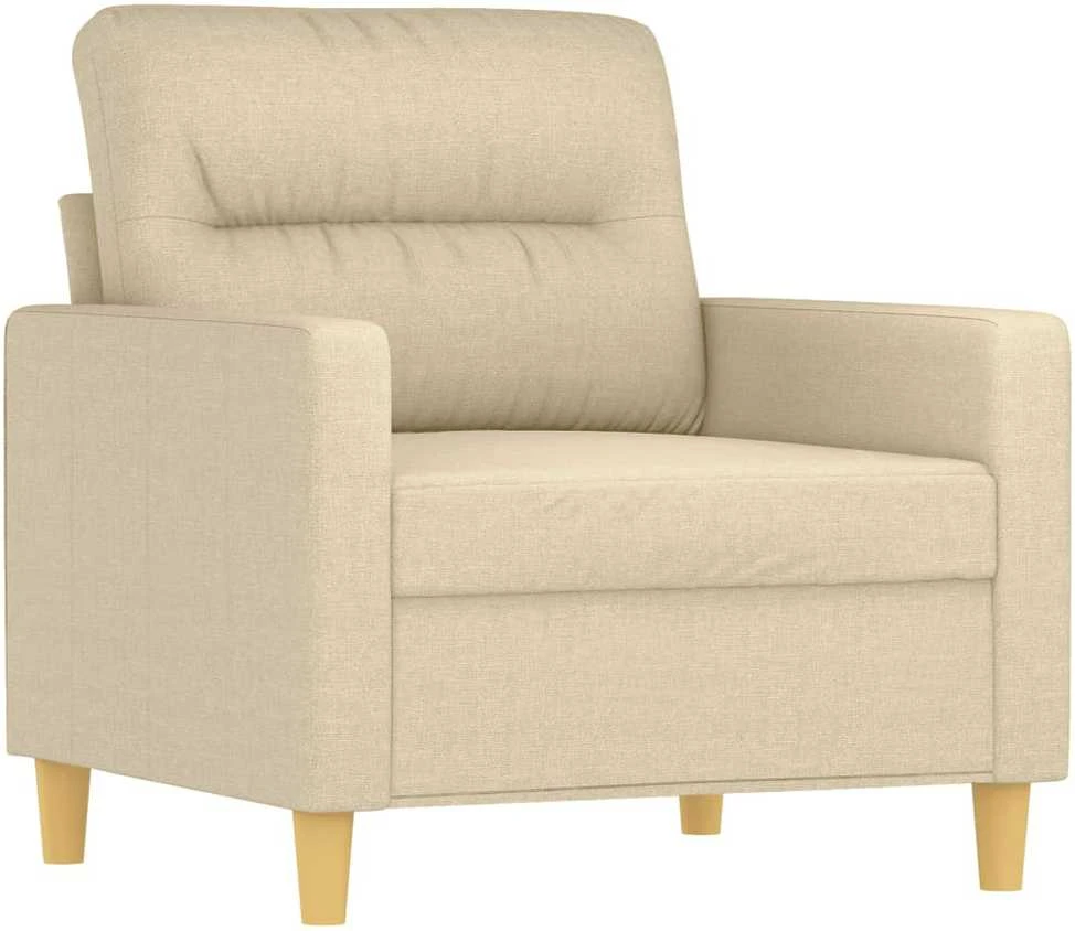 Sofa Sofos komplektas su pagalvėlėmis, 4 dalių, kreminis, audinys