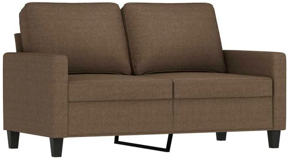 Sofa Sofos komplektas su pagalvėlėmis, 4 dalių, rudas, audinys