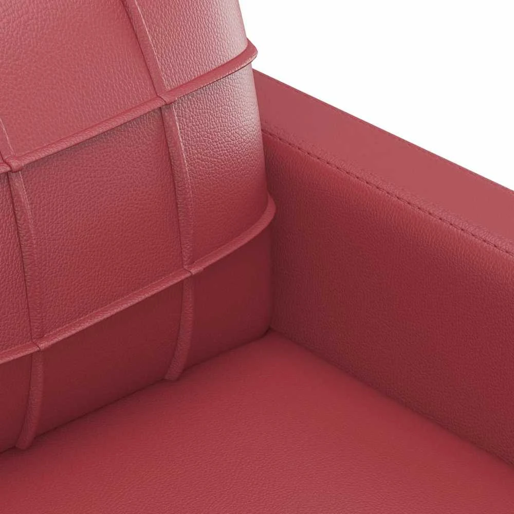 Sofa Sofos komplektas su pagalvėlėmis, 4 dalių, vyno, dirbtinė oda