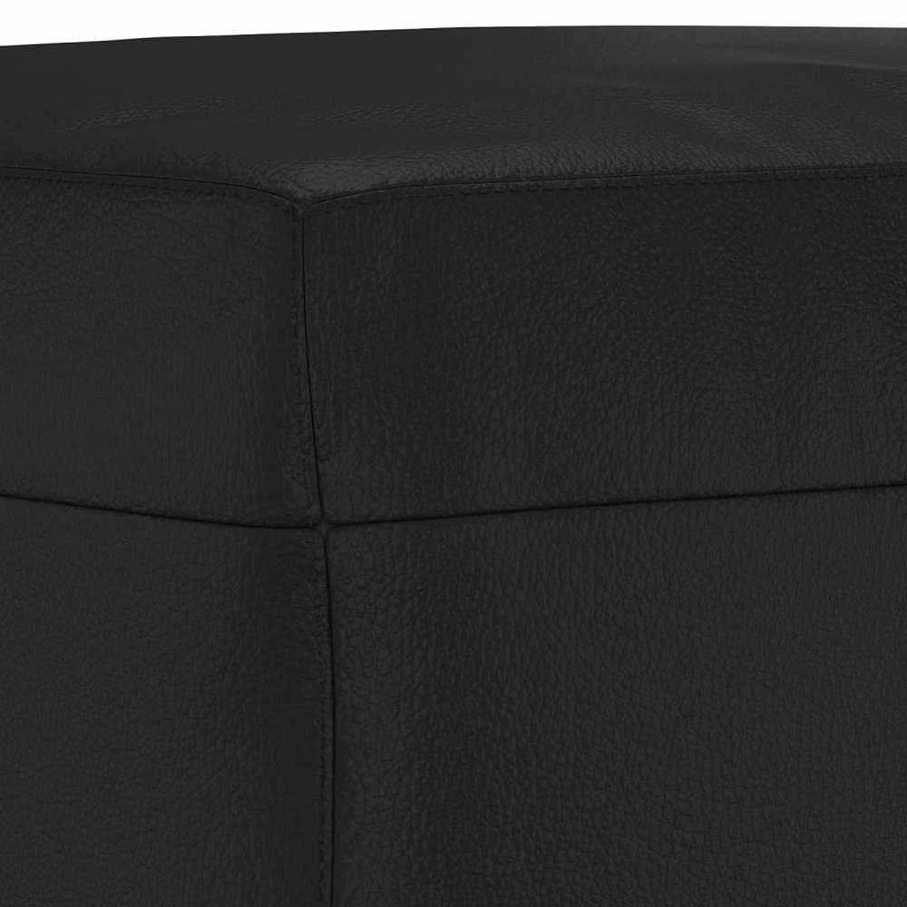 Sofa Sofos komplektas su pagalvėlėmis, 4 dalių, juodas, dirbtinė oda