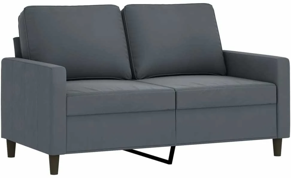Sofa Sofos komplektas su pagalvėlėmis, 4 dalių, pilkas, aksomas