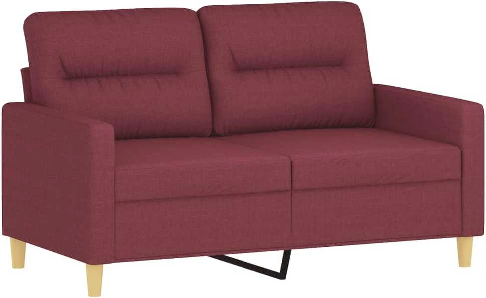 Sofa Sofos komplektas su pagalvėlėmis, 4 dalių, vyno, audinys