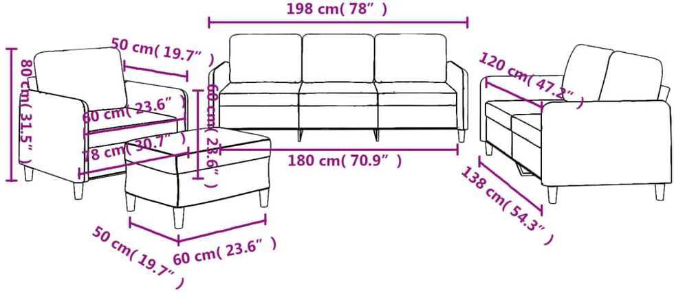 Sofa Sofos komplektas su pagalvėlėmis, 4 dalių, juodas, audinys