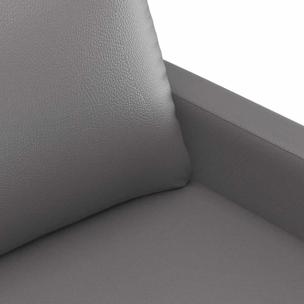 Sofa Sofos komplektas su pagalvėlėmis, 4 dalių, pilkas, dirbtinė oda