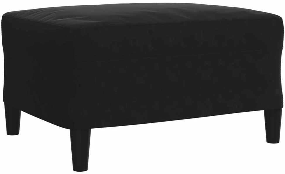 Sofa Sofos komplektas su pagalvėlėmis, 4 dalių, juodas, aksomas