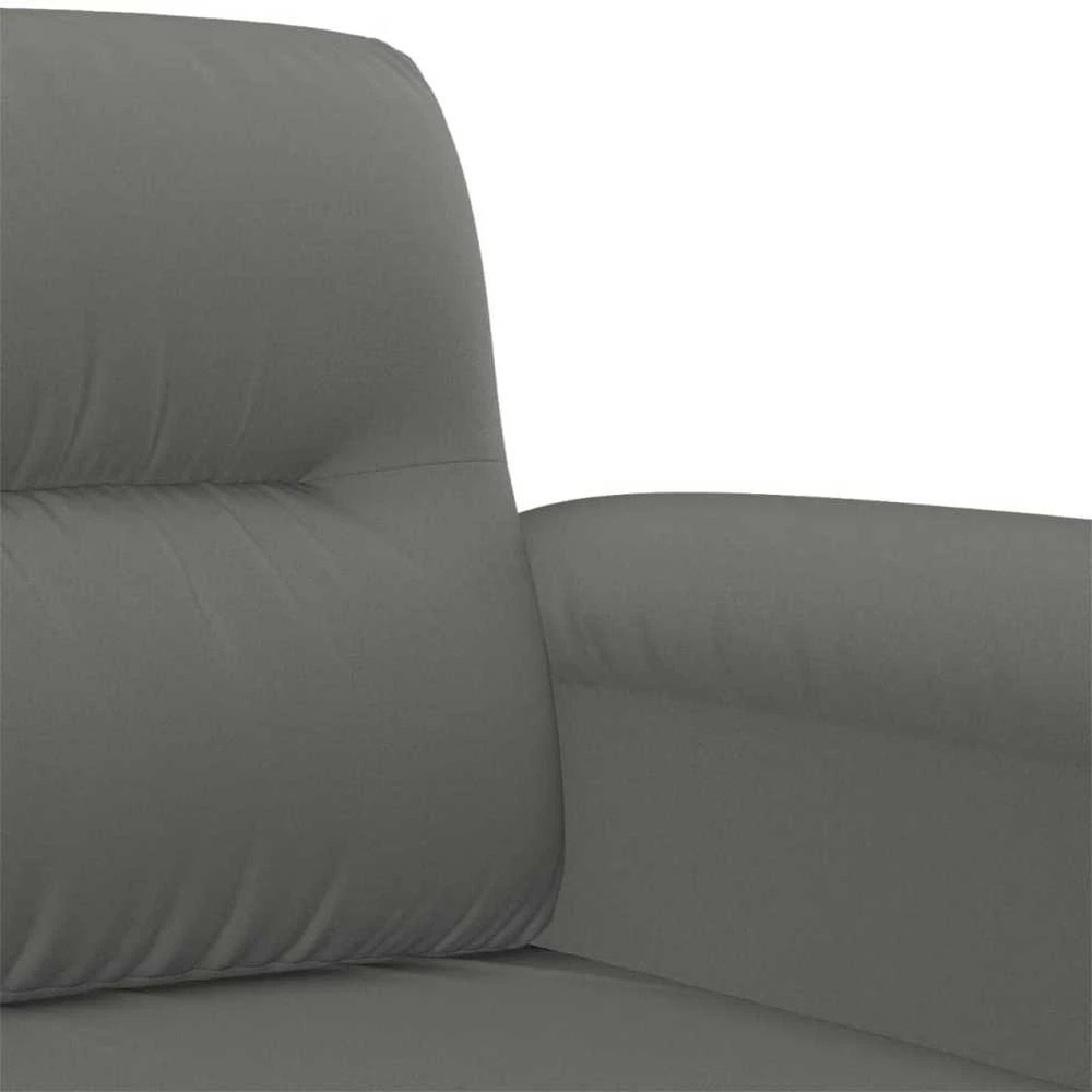 Sofa Sofos komplektas su pagalvėlėmis, 4 dalių, pilkas, audinys