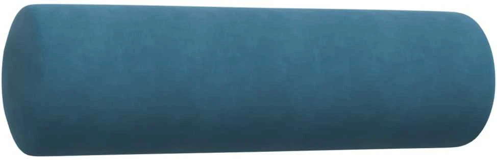 Sofa Sofos komplektas su pagalvėlėmis, 4 dalių, mėlynas, aksomas