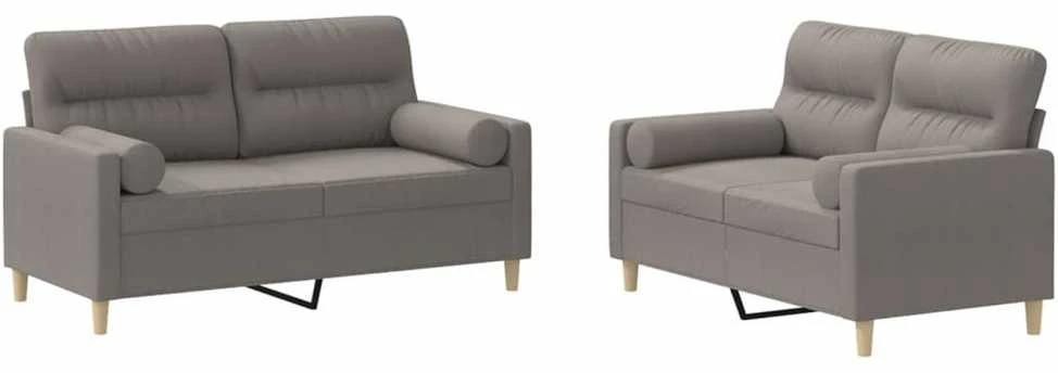 Sofa Sofos komplektas su pagalvėmis, 2 dalių, taupe, audinys
