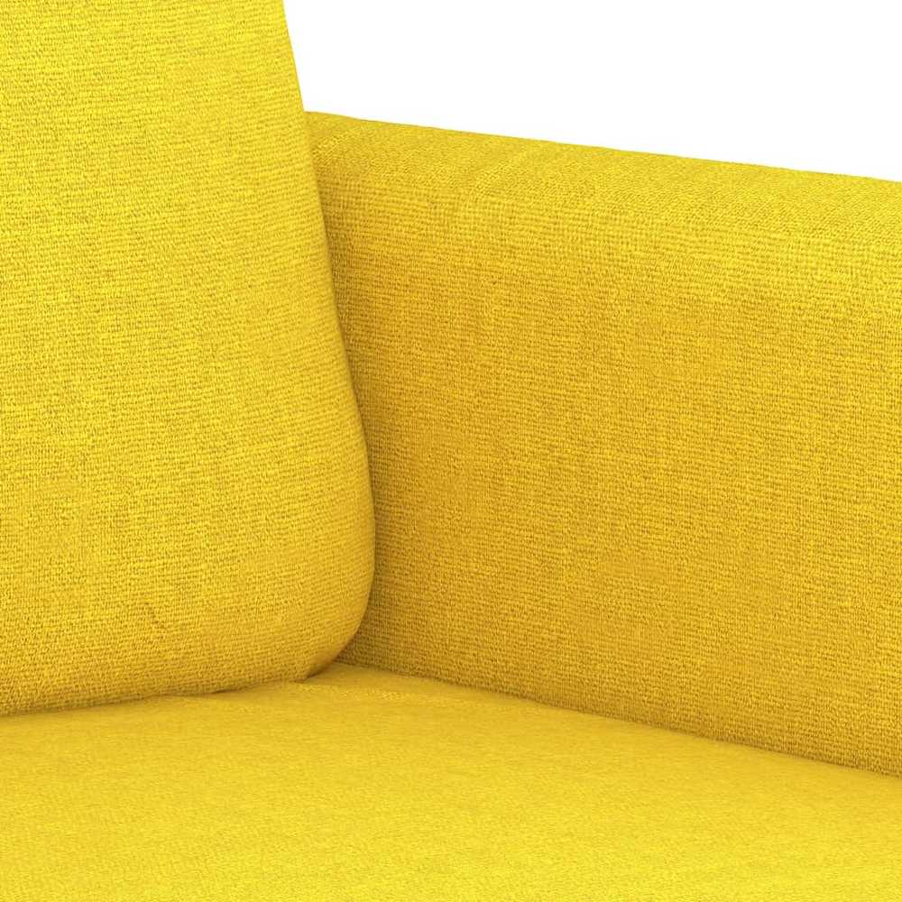 Sofa Sofos komplektas su pagalvėmis, 2 dalių, geltonas, audinys