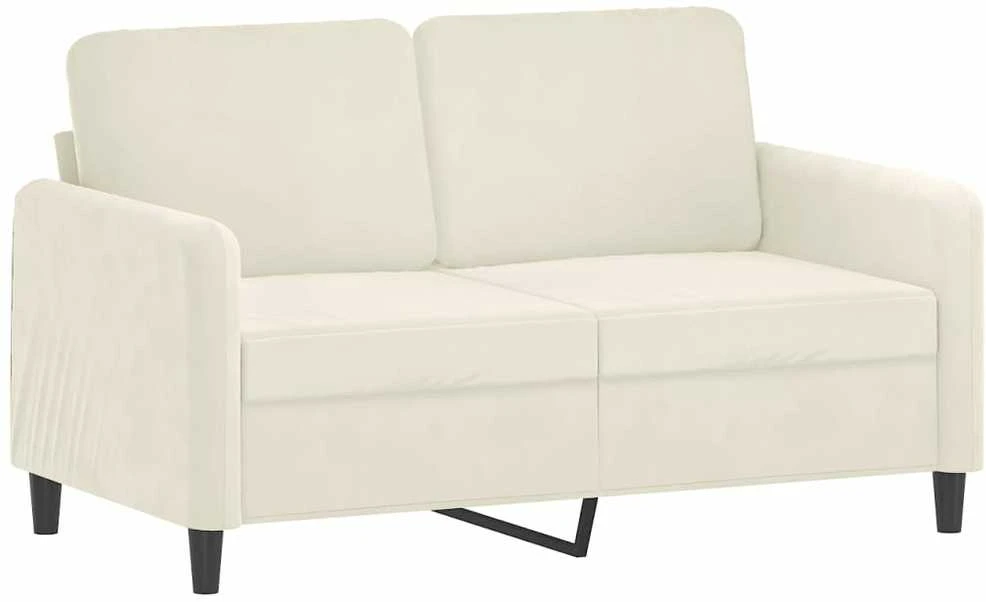 Sofa Sofos komplektas su pagalvėmis, 2 dalių, kreminis, aksomas