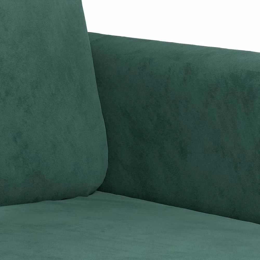 Sofa Sofos komplektas su pagalvėmis, 2 dalių, žalias, aksomas