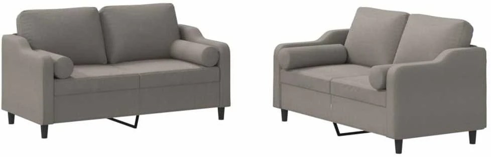 Sofa Sofos komplektas su pagalvėmis, 2 dalių, taupe, audinys