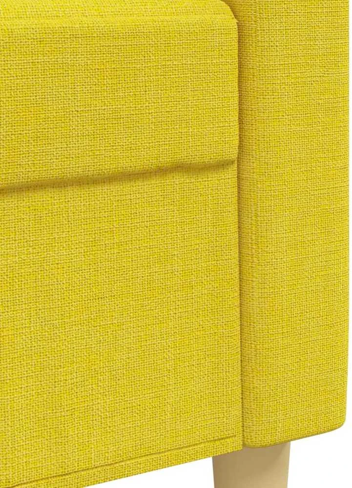 Sofa Sofos komplektas su pagalvėmis, 2 dalių, geltonas, audinys