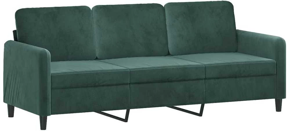 Sofa Sofos komplektas su pagalvėmis, 2 dalių, žalias, aksomas