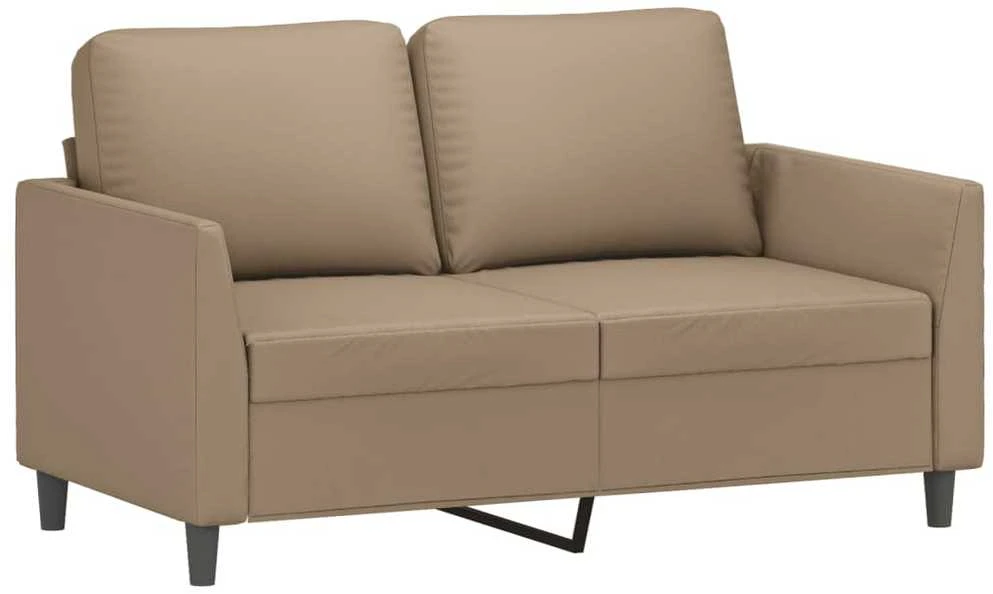 Sofa Sofos komplektas su pagalvėmis, 2 dalių, kapučino, dirbtinė oda