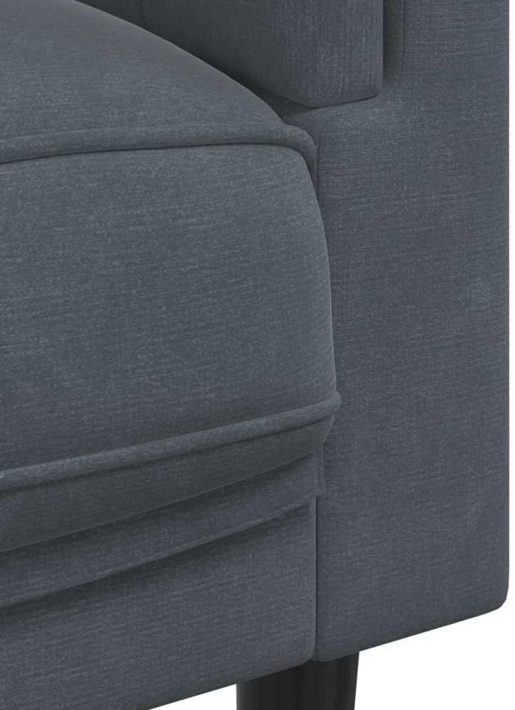 Sofa Sofos komplektas su pagalvėmis, 2 dalių, pilkas, aksomas