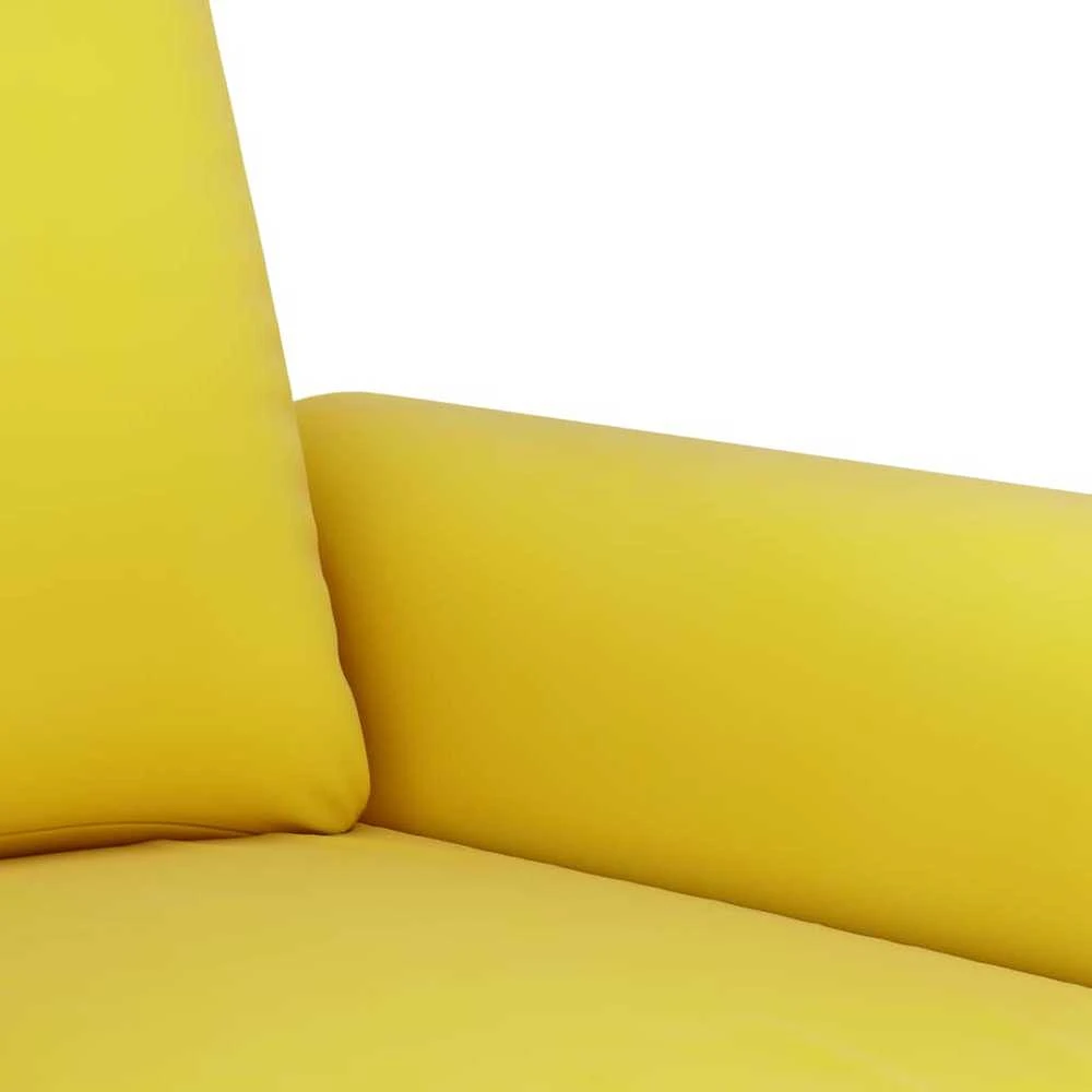 Sofa Sofos komplektas su pagalvėmis, 2 dalių, geltonas, aksomas