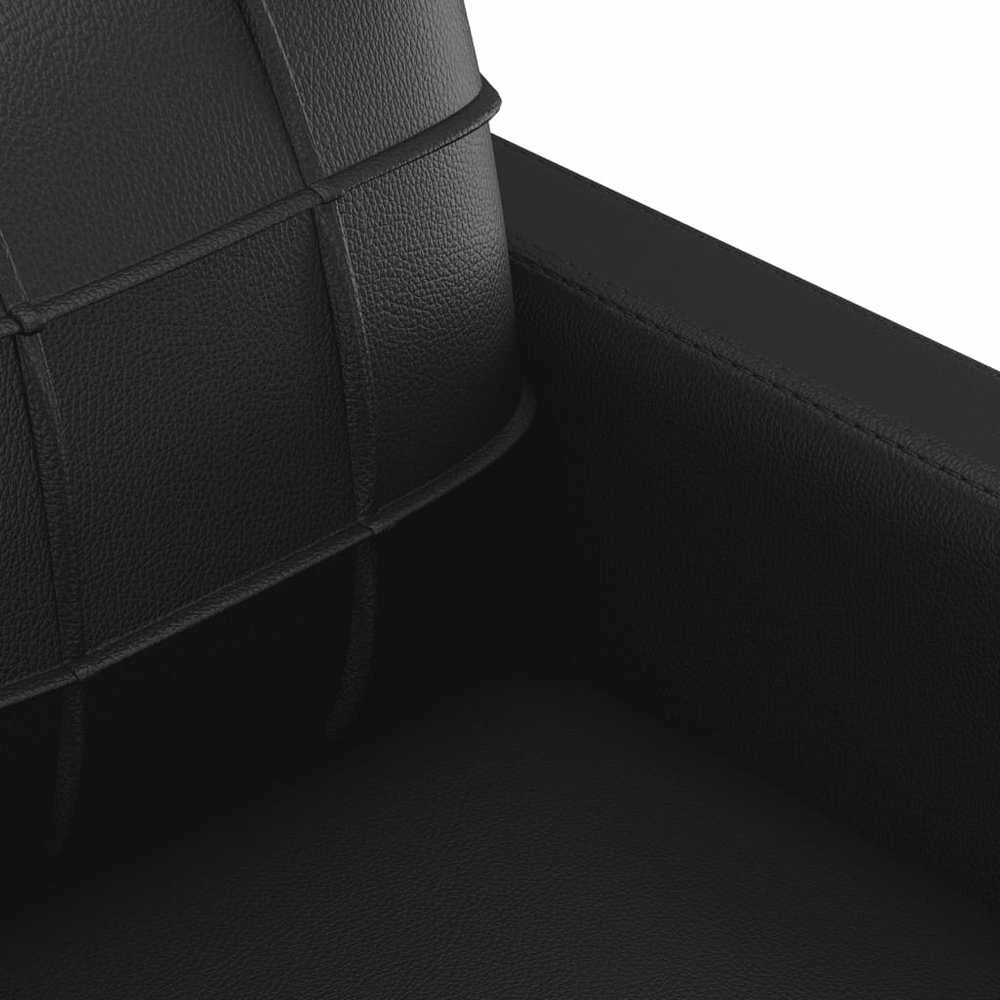 Sofa Sofos komplektas su pagalvėmis, 2 dalių, juodas, dirbtinė oda