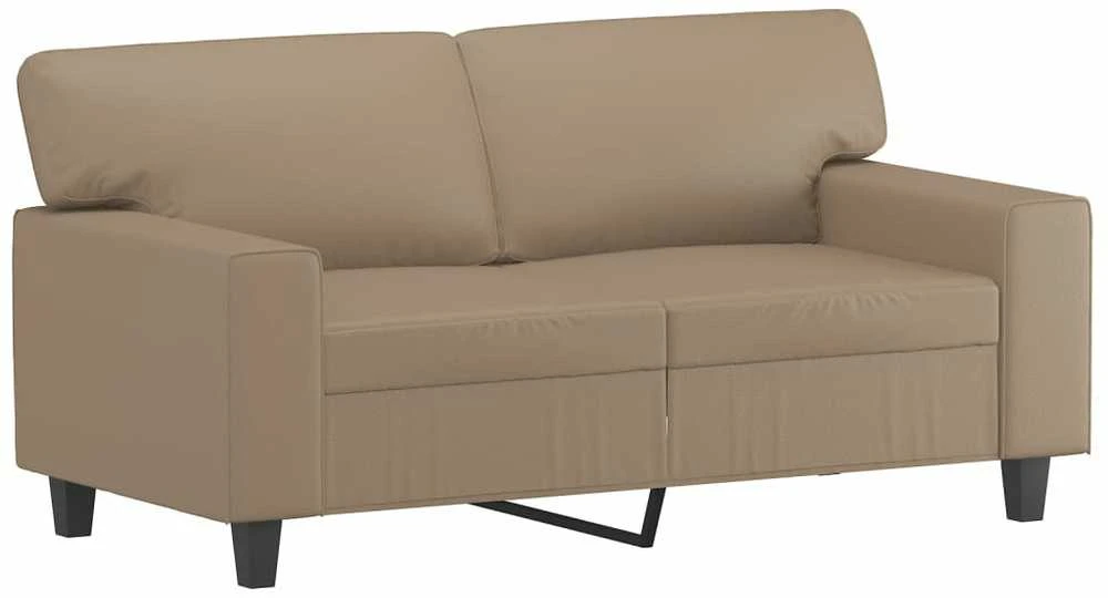 Sofa Sofos komplektas su pagalvėmis, 2 dalių, kapučino, dirbtinė oda