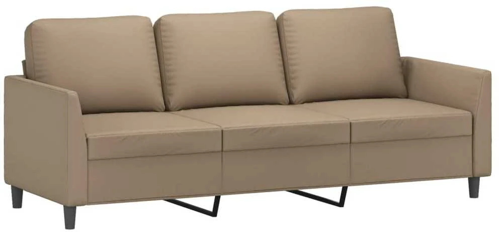 Sofa Sofos komplektas su pagalvėmis, 2 dalių, kapučino, dirbtinė oda