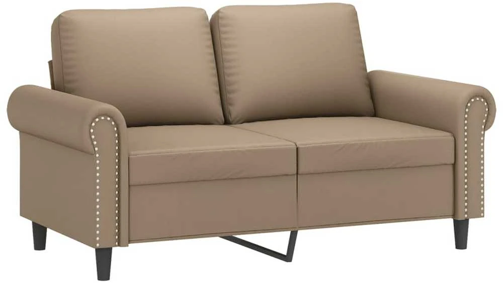 Sofa Sofos komplektas su pagalvėmis, 2 dalių, kapučino, dirbtinė oda