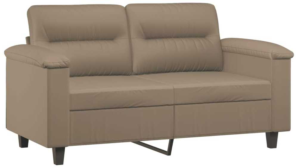 Sofa Sofos komplektas su pagalvėmis, 2 dalių, kapučino, dirbtinė oda