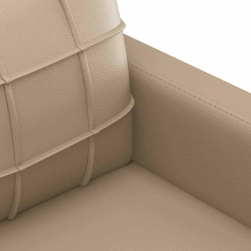 Sofa Sofos komplektas su pagalvėmis, 2 dalių, kapučino, dirbtinė oda