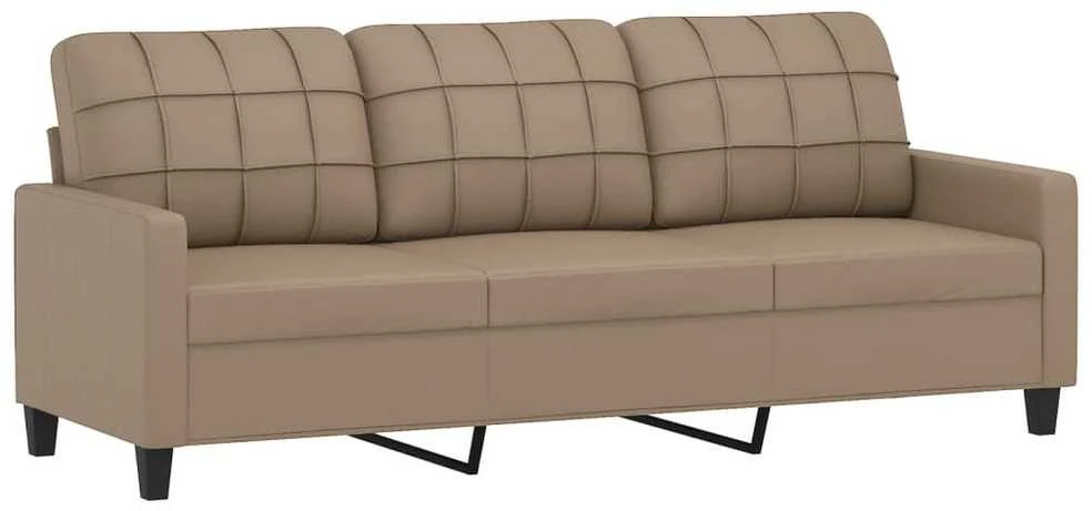 Sofa Sofos komplektas su pagalvėmis, 2 dalių, kapučino, dirbtinė oda