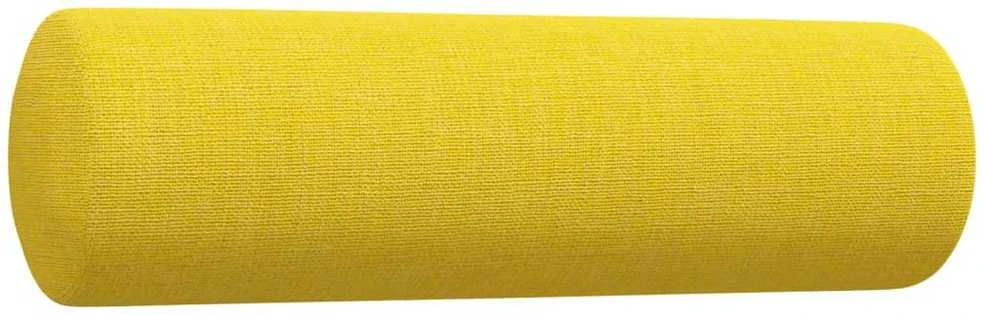 Sofa Sofos komplektas su pagalvėmis, 2 dalių, geltonas, audinys