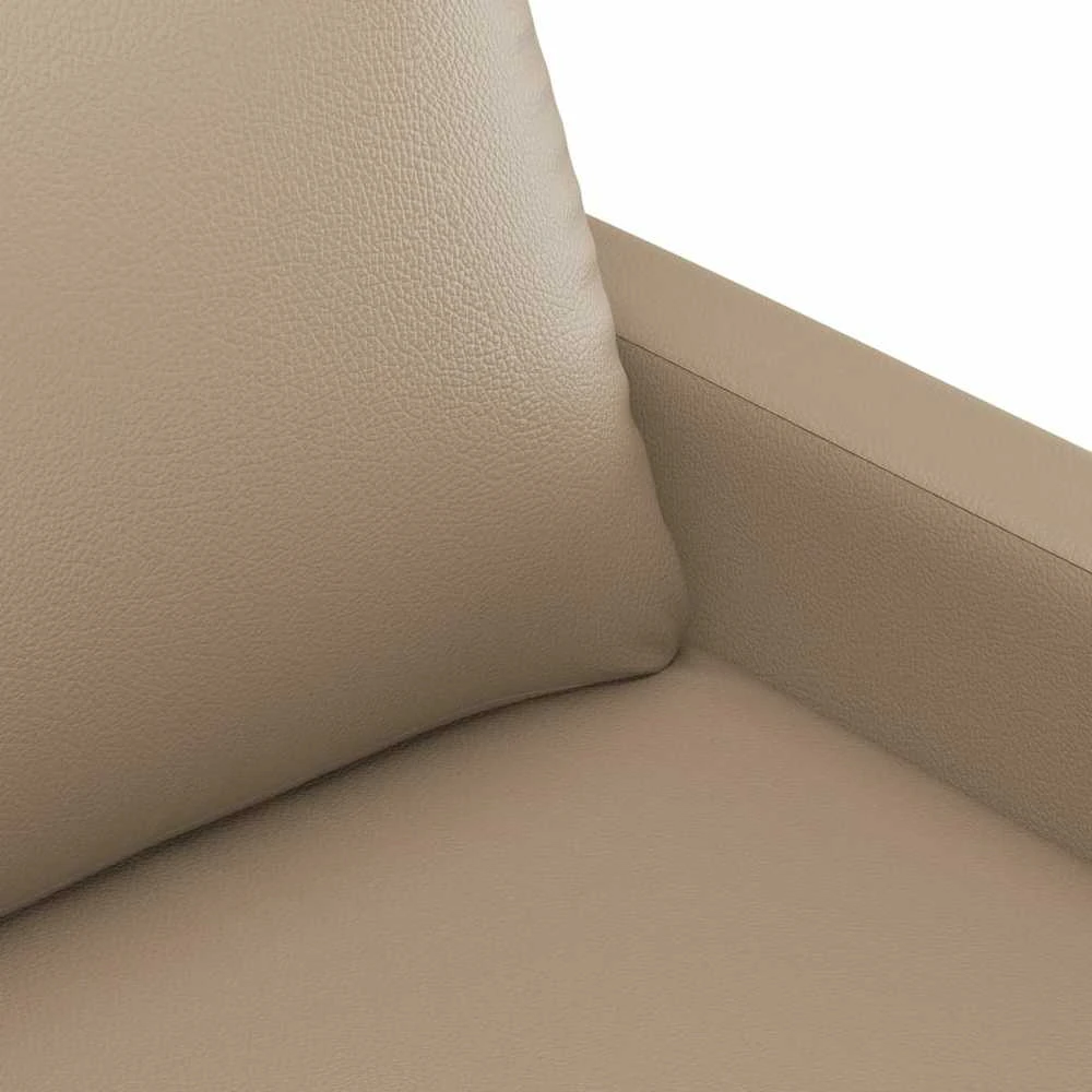 Sofa Sofos komplektas su pagalvėmis, 3 dalių, kapučino, dirbtinė oda