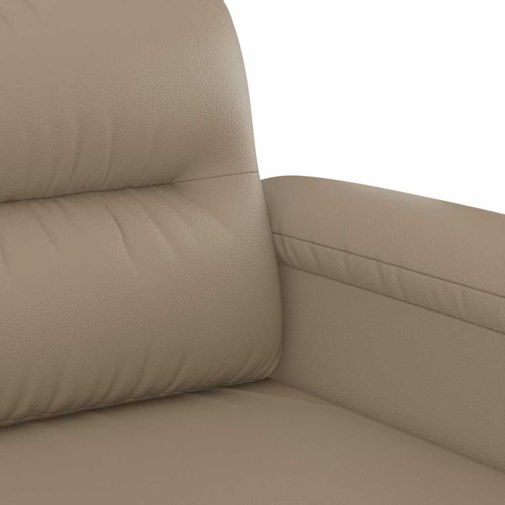 Sofa Sofos komplektas su pagalvėmis, 3 dalių, kapučino, dirbtinė oda