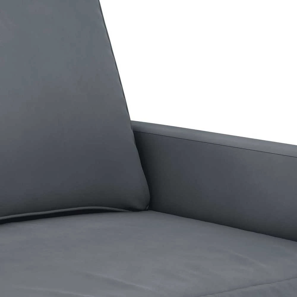 Sofa Sofos komplektas su pagalvėmis, 3 dalių, pilkas, aksomas