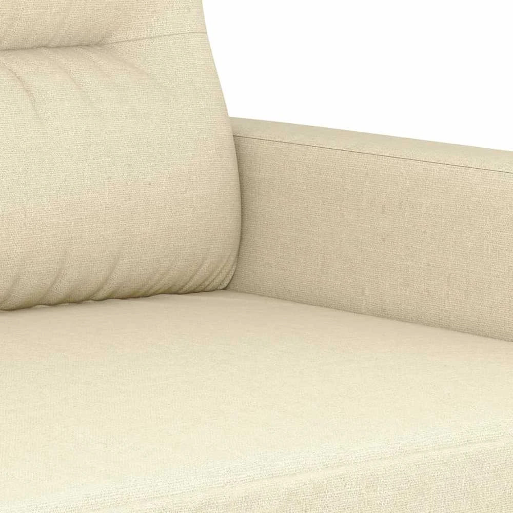 Sofa Sofos komplektas su pagalvėmis, 3 dalių, kreminis, audinys