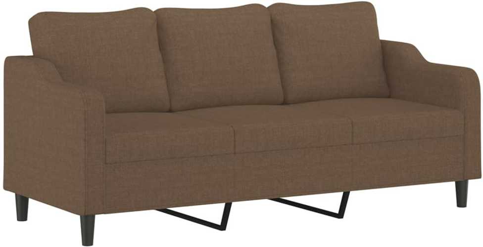 Sofa Sofos komplektas su pagalvėmis, 3 dalių, rudas, audinys